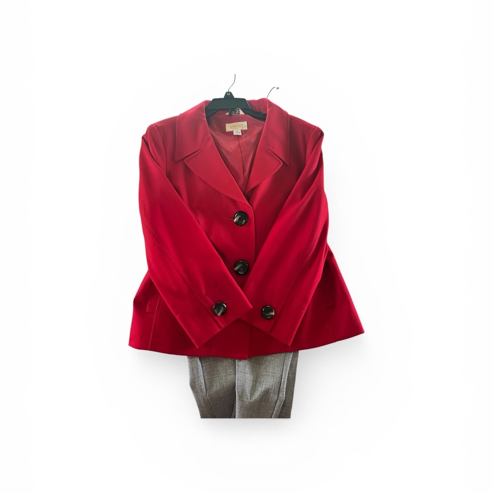 Talbots Red Cropped Wool Blazer - Picture 2 of 6